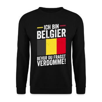 Belgian Belgian Belgium - Unisex Sweatshirt - black - Front - Alina (178cm) & Michal (187cm)