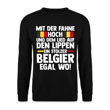 Belgian Belgian Belgium - Unisex Sweatshirt - black - Front - Alina (178cm) & Michal (187cm)