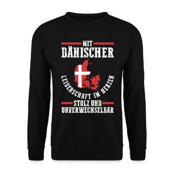 Danes Danish Denmark - Unisex Sweatshirt - black - Front - Alina (178cm) & Michal (187cm)