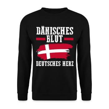 Danes Danish Denmark - Unisex Sweatshirt - black - Front - Alina (178cm) & Michal (187cm)