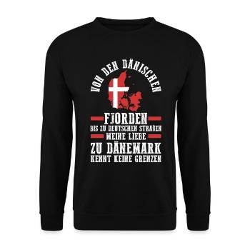Danes Danish Denmark - Unisex Sweatshirt - black - Front - Alina (178cm) & Michal (187cm)