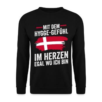Danes Danish Denmark - Unisex Sweatshirt - black - Front - Alina (178cm) & Michal (187cm)