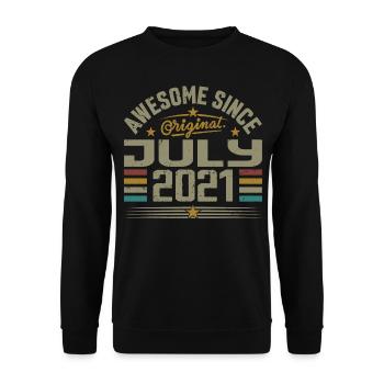 Built in July 2021 | July 2021 Gift - Unisex Sweatshirt - black - Front - Alina (178cm) & Michal (187cm)