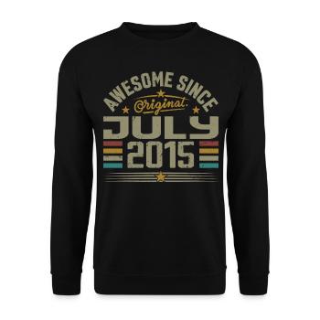 Baujahr Juli 2015 | Geschenk Juli 2015 - Unisex Pullover - Schwarz - Vorne - Alina (178cm) & Michal (187cm)