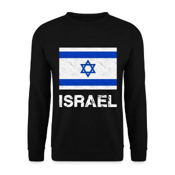 Israel Flag - Unisex Sweatshirt - black - Front - Alina (178cm) & Michal (187cm)
