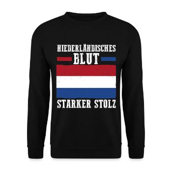 Pays-Bas Pays-Bas Pays-Bas - Sweat-shirt Unisexe - noir - Devant - Alina (178cm) & Michal (187cm)