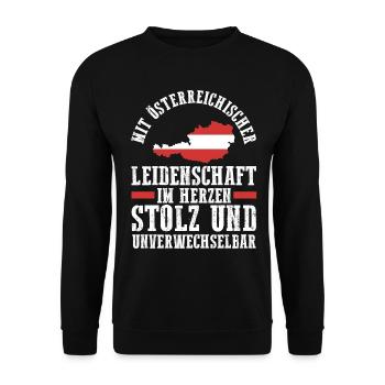 Austrians Austria - Unisex Sweatshirt - black - Front - Alina (178cm) & Michal (187cm)