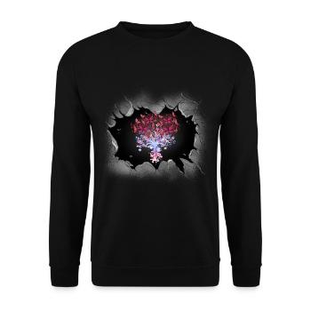 Tree Trees Butterflies Nature - Unisex Sweatshirt - black - Front - Alina (178cm) & Michal (187cm)