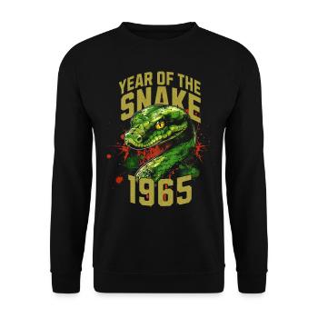 1965 Année du Serpent Astrologie Chinoise - Sweat-shirt Unisexe - noir - Devant - Alina (178cm) & Michal (187cm)