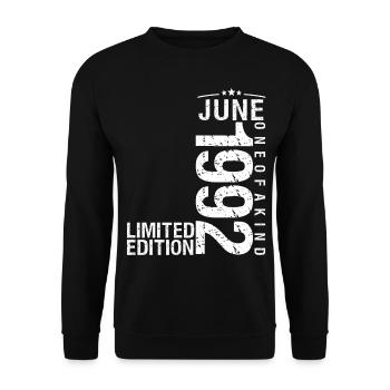 June 1992 June Anniversary June 1992 - Unisex Sweatshirt - black - Front - Alina (178cm) & Michal (187cm)
