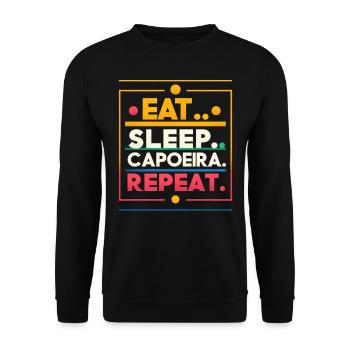 Essen Schlaf Capoeira Wiederholen - Unisex Pullover - Schwarz - Vorne - Alina (178cm) & Michal (187cm)