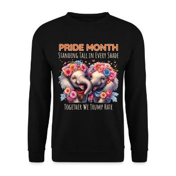 Pride Month Elefanten Pride Month Shirts LGBTQ - Unisex Pullover - Schwarz - Vorne - Alina (178cm) & Michal (187cm)