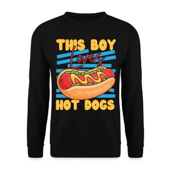 Hot Dog Adult Boy This Boy Loves - Unisex Sweatshirt - black - Front - Alina (178cm) & Michal (187cm)