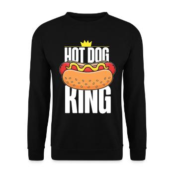 Hot Dog Adult King Hot Dog King - Unisex Pullover - Schwarz - Vorne - Alina (178cm) & Michal (187cm)