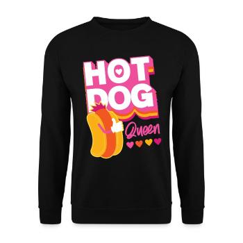 Hot Dog Adult Queen Hot Dog Queen - Unisex Pullover - Schwarz - Vorne - Alina (178cm) & Michal (187cm)