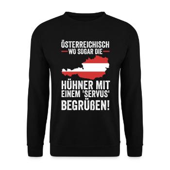 Austrians Austria - Unisex Sweatshirt - black - Front - Alina (178cm) & Michal (187cm)