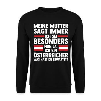 Austrians Austria - Unisex Sweatshirt - black - Front - Alina (178cm) & Michal (187cm)