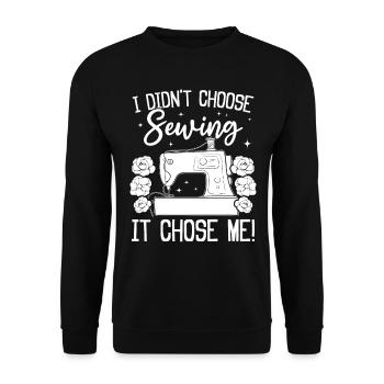Je n’ai pas choisi la couture, c’est elle qui m’a choisie - Funny Sewing - Sweat-shirt Unisexe - noir - Devant - Alina (178cm) & Michal (187cm)