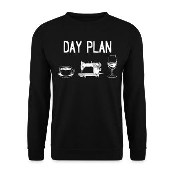 Sewing Day Plan Sewing Machine Sewing Lover - Unisex Pullover - Schwarz - Vorne - Alina (178cm) & Michal (187cm)