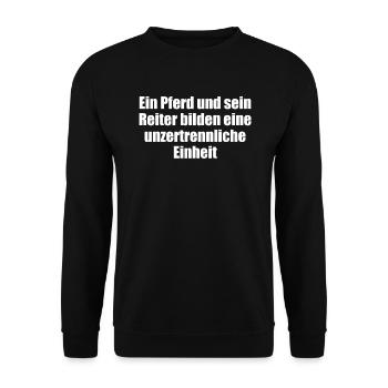 Riding - A horse and its rider form a - Unisex Sweatshirt - black - Front - Alina (178cm) & Michal (187cm)