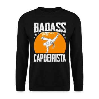 Badass Capoeirista - Unisex Pullover - Schwarz - Vorne - Alina (178cm) & Michal (187cm)