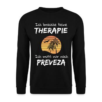 Preveza Griechenland Urlaub Idee - Unisex Pullover - Schwarz - Vorne - Alina (178cm) & Michal (187cm)