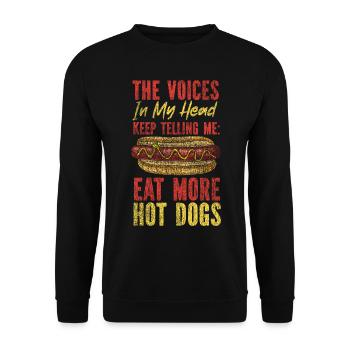 Hot Dog Adulte Vintage Les Voix - Sweat-shirt Unisexe - noir - Devant - Alina (178cm) & Michal (187cm)