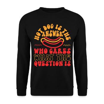 Hot Dog Adult Hot Dog Is The - Unisex Sweatshirt - black - Front - Alina (178cm) & Michal (187cm)