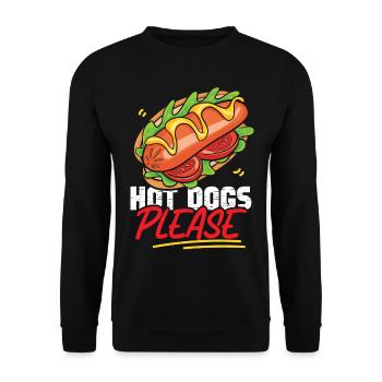 Hot Dog Adult Hot Dogs Please - Unisex Sweatshirt - black - Front - Alina (178cm) & Michal (187cm)