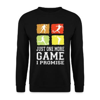 Just One More Game I Promise Soccer Soccer Player - Unisex Sweatshirt - black - Front - Alina (178cm) & Michal (187cm)