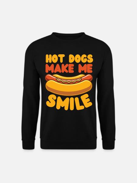 Hot Dog Adult Hot Dogs Make Me - Unisex Pullover - Schwarz