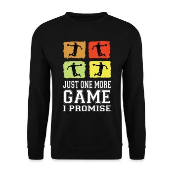 Just One More Game I Promise Handball Handballer - Unisex Sweatshirt - black - Front - Alina (178cm) & Michal (187cm)
