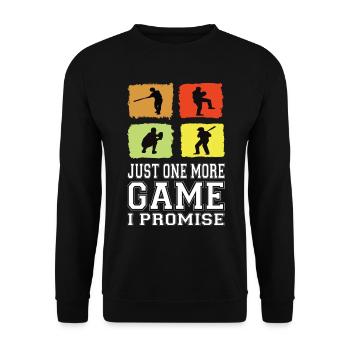 Just One More Game I Promise Baseball Baseball Fan - Unisex Sweatshirt - black - Front - Alina (178cm) & Michal (187cm)