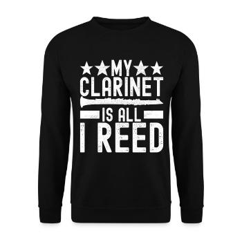 Clarinet Wind Instrument Clarinet player - Unisex Sweatshirt - black - Front - Alina (178cm) & Michal (187cm)