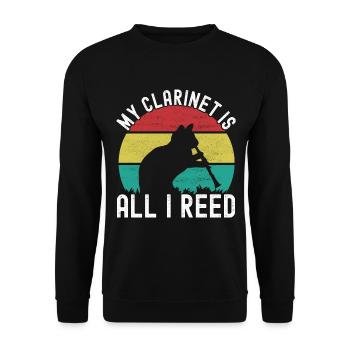 Clarinet Wind Instrument Clarinet player - Unisex Sweatshirt - black - Front - Alina (178cm) & Michal (187cm)