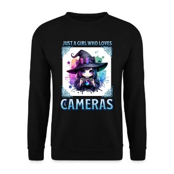 Juste une fille qui aime les appareils photo - Mignonne sorcière de dessin animé - Sweat-shirt Unisexe - noir - Devant - Alina (178cm) & Michal (187cm)