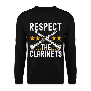 Clarinet Wind Instrument Clarinet player - Unisex Sweatshirt - black - Front - Alina (178cm) & Michal (187cm)