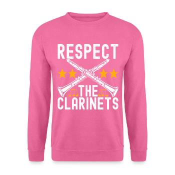 Clarinette Instrument à vent Clarinet - Sweat-shirt Unisexe - rose - Devant