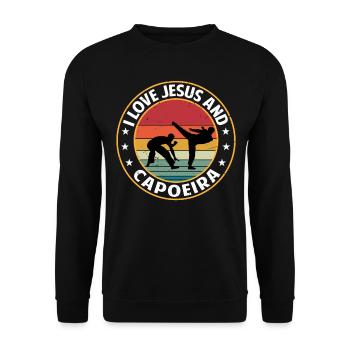 I love Jesus and Capoeira - Unisex Sweatshirt - black - Front - Alina (178cm) & Michal (187cm)