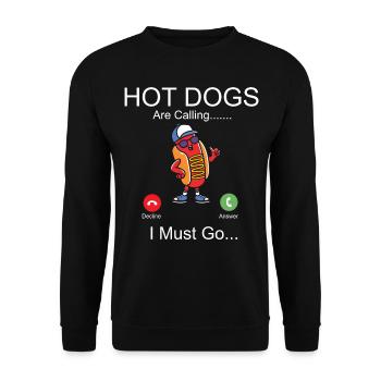 Hot Dog Adult Phone Display Hot - Unisex Sweatshirt - black - Front - Alina (178cm) & Michal (187cm)
