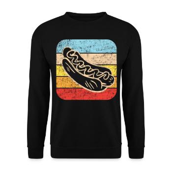 Hot Dog Adulte Rétro Vintage - Sweat-shirt Unisexe - noir - Devant - Alina (178cm) & Michal (187cm)