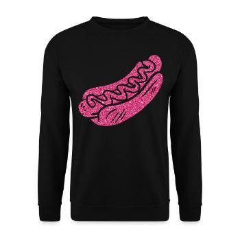 Hot Dog Adult Pink Diamonds - Unisex Sweatshirt - black - Front - Alina (178cm) & Michal (187cm)