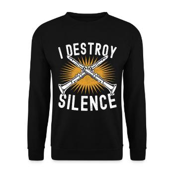 Clarinet Wind Instrument Clarinet player - Unisex Sweatshirt - black - Front - Alina (178cm) & Michal (187cm)