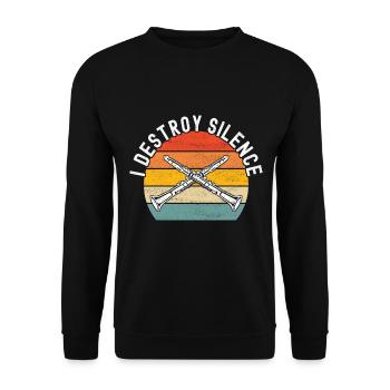 Clarinet Wind Instrument Clarinet player - Unisex Sweatshirt - black - Front - Alina (178cm) & Michal (187cm)