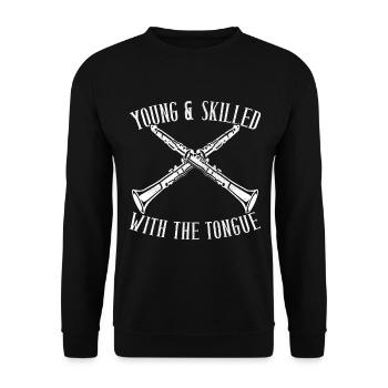 Clarinet Wind Instrument Clarinet player - Unisex Sweatshirt - black - Front - Alina (178cm) & Michal (187cm)
