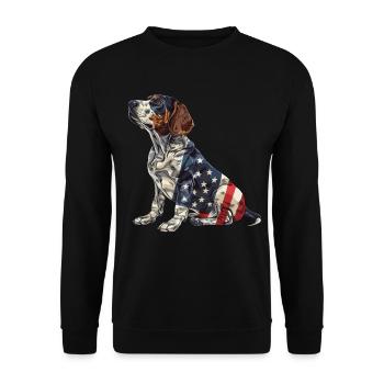 Border Terrier Dog 4th of July American Flag Gifts - Unisex Sweatshirt - black - Front - Alina (178cm) & Michal (187cm)