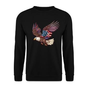 Eagle American Flag 4. Juli Eagle Gifts Kids - Unisex Pullover - Schwarz - Vorne - Alina (178cm) & Michal (187cm)