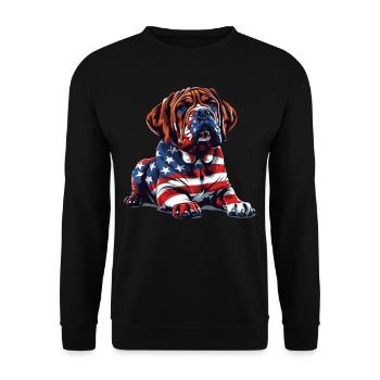 Bullmastiff Dog 4th of July American Flag Gifts - Unisex Sweatshirt - black - Front - Alina (178cm) & Michal (187cm)