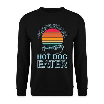 Hot Dog Adulte Rétro Professionnel - Sweat-shirt Unisexe - noir - Devant - Alina (178cm) & Michal (187cm)