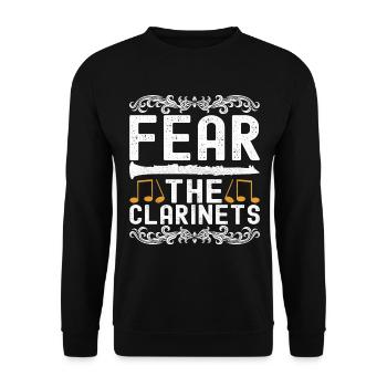 Clarinet Wind Instrument Clarinet player - Unisex Sweatshirt - black - Front - Alina (178cm) & Michal (187cm)